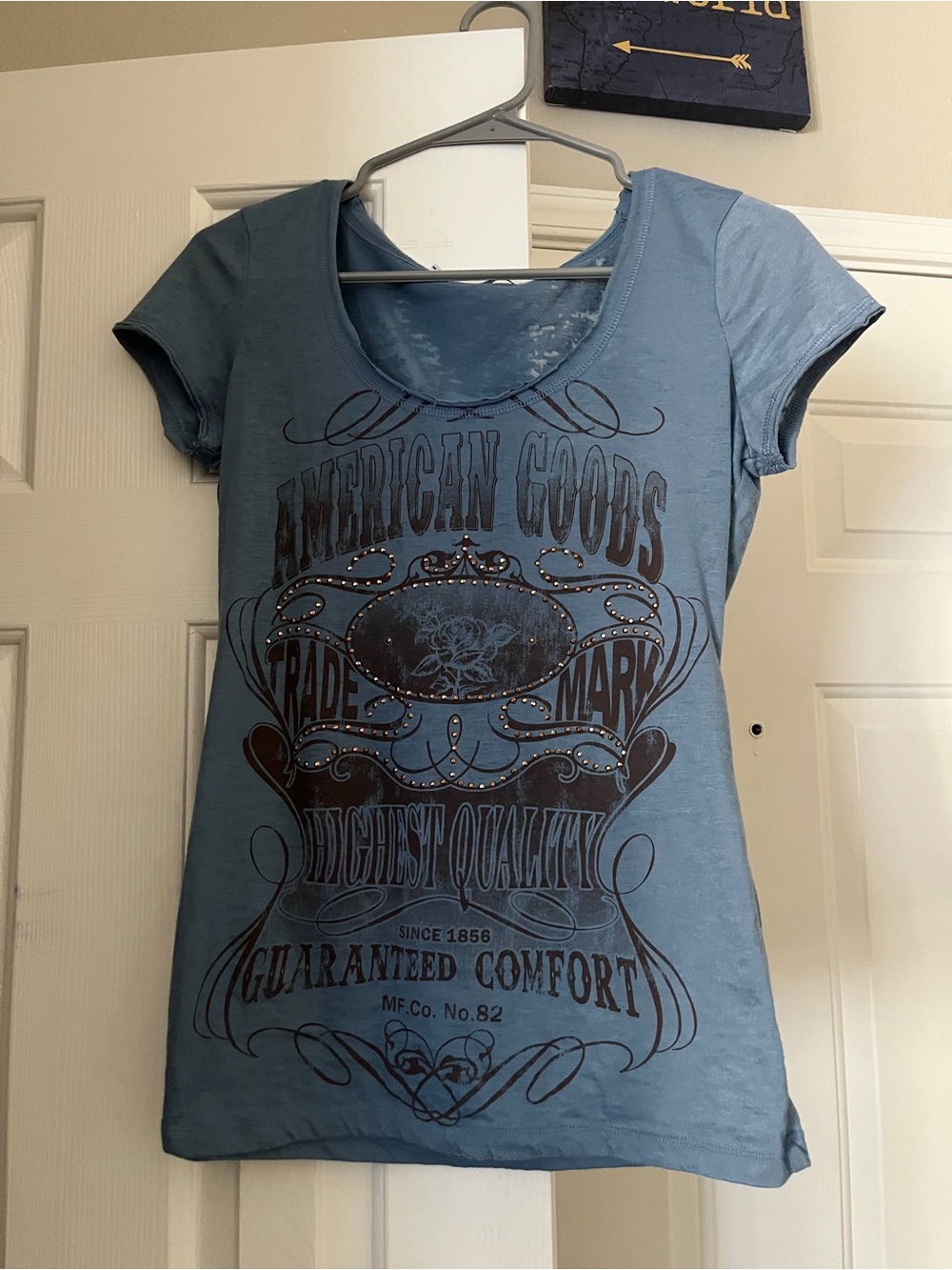 Maurices Blue Graphic Scoop Neck Tee